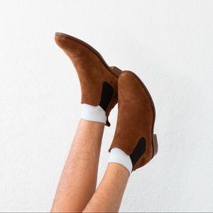 Brown Tan Suede Chelsea Ankle Boots